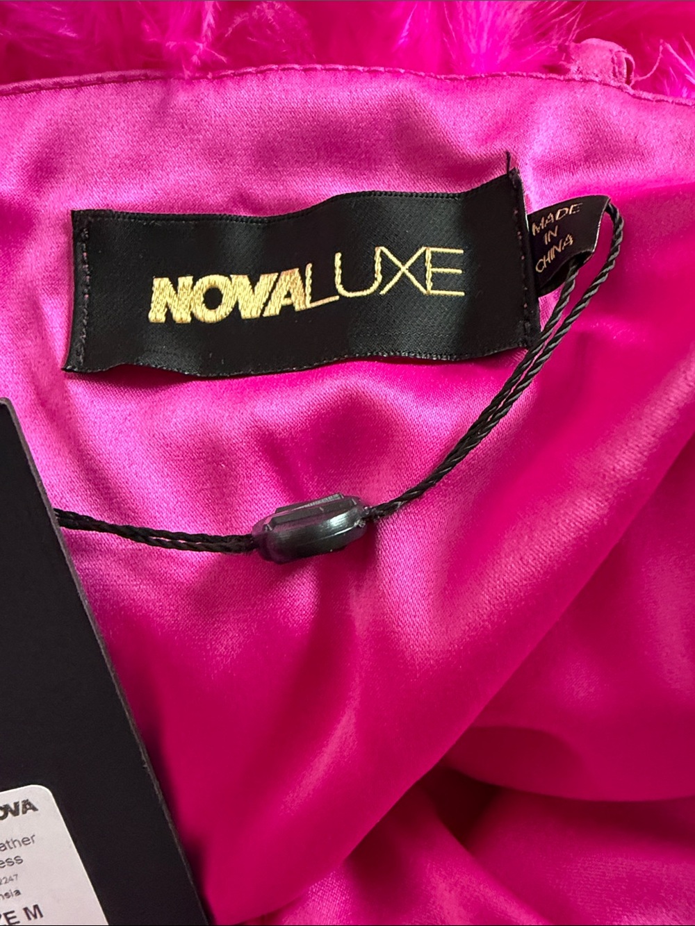 Fashion Nova Hot Pink Feather Mini Dress - Picture 2 of 4